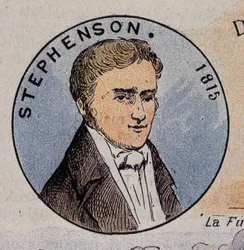 Retrato de Georges Stephenson em 1815 (1781 -1848), engenheiro britânico (primeira locomotiva a vapor em 1814)