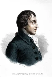 Retrato de Giovanni Battista Pergolesi (Jean Baptiste Pergolese, Jean-Baptiste) (1710 - 1736).