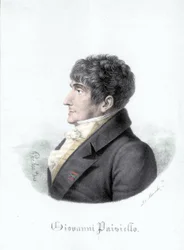 Retrato de Giovanni Paisiello (ou Paesiello ou Paesieillo) (1740-1816), compositor italiano. Gravura do século XIX