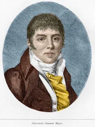 Retrato de Giovanni Simone Mayr (Johann Simon Mayr), compositor italiano (1763-1845)