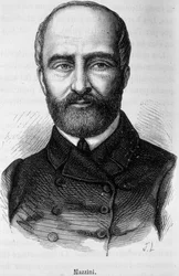 Retrato de Giuseppe Mazzini, patriota italiano e revolutonário (1805 ou 1808 - 1872)