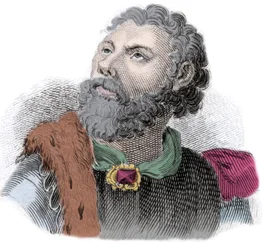Retrato de Godefroi (ou Godefredo) por Bouillon (1040/61-1100), Duque de Basse Lorraine