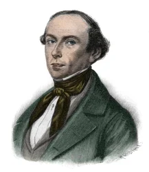 Retrato de Gottfried Ludolf Camphausen (1803-1890) político prussiano, primeiro-ministro da Prússia - Gottfried Ludolf Camphausen (1803-1890) banqueiro e político Rhenan.