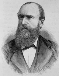 Retrato de Gustave Flourens (1838 - 1871). Gravura do final do século XIX em "Histoire de France" de H. Martin.