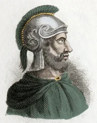 Retrato de Amílcar Barca (ou Barcas) (cerca de 275-228 a.C.), estadista e general cartaginês, fundador da dinastia bárcida e pai de Aníbal. Gravura do século XIX.