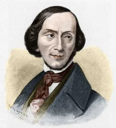 Retrato de Hans Christian Andersen (1805-1875), escritor dinamarquês.
