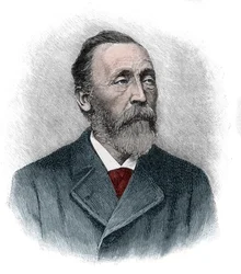 Retrato de Heinrich von Stephan (1831-1897), diretor geral dos correios do Império Alemão que reorganizou o serviço postal alemão
