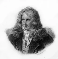 Retrato de Henri Bernardin de Saint Pierre (Saint-Pierre ou St-Pierre), escritor francês (1737-1814), gravura do século XIX.