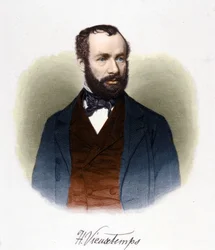 Retrato de Henri Vieuxtemps (1820-1881), maestro e compositor belga.