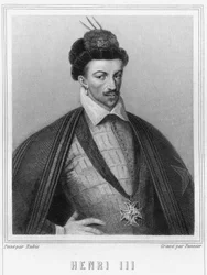Retrato de Henrique III (1551 - 1589), Rei da França - em “Histoire des Français” ”de Lavallée, gravura, sd.
