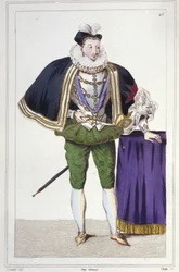 Retrato de Henrique III (1551 - 1589), Rei de França. gravura de 1830