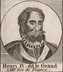 Retrato de Henrique IV (1553-1610) Rei de França - Retrato de Henrique IV (1553-1610) Rei de França - gravura de "Instruction sur l
