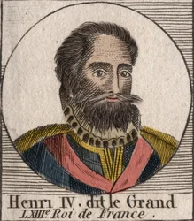 Retrato de Henrique IV (1553-1610) Rei de França - Retrato de Henrique IV (1553-1610) Rei de França - gravura de "Instruction sur l