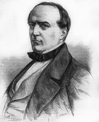 Retrato de Hippolyte Fortoul (1811-1856). Ministro da Marinha e Ministro da Instrução Pública. Gravura de 1866.