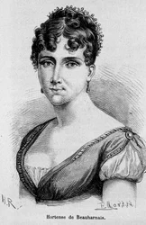 Retrato de Hortense Eugenie Cecile de Beauharnais, Rainha da Holanda (1783-1837), filha de Josefina de Beauharnais e do Visconde Alexandre de Beauharnais - in "L