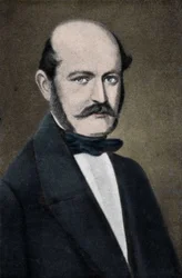 Retrato de Ignaz Philip Semmelweis (Semmelweiss), obstetra húngaro (1818-1865).