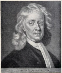 Retrato de Isaac Newton, o original preservado de perto no Observatório de Berlim.