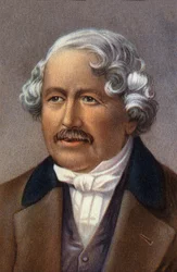 Retrato de Jacques Daguerre, francês, inventor do daguerótipo.