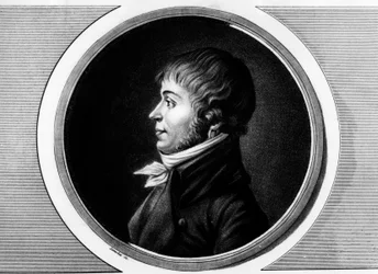 Retrato de Jean Antoine Joseph Debry ou De Bry (1760-1834), deputado de Aisne na Convenção Nacional. Gravura em "Coleção completa de pinturas históricas da revolução francesa, em três volumes". 1804.