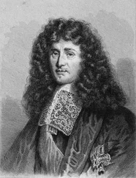 Retrato de Jean Baptiste (Jean-Baptiste) Colbert (1619-1683), político francês - em "Histoire des Français" de Lavallée, gravura, sd.
