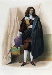 Retrato de Jean Baptiste (Jean-Baptiste) Colbert (1619-1683), estadista francês (1619 - 1683) - em "Le Plutarque francais", de Mennechet