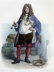 Retrato de Jean Bart, corsário francês (1650-1702) - em "Le Plutarque francais", de Mennechet