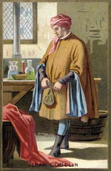Retrato de Jehan Gobelin, lavandaria do século XV.