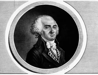 Retrato de Jerome Petion de Villeneuve (1759-1793) Presidente da Convenção e Membro dos Estados Gerais. Gravura em "Coleção completa de pinturas históricas da revolução francesa, em três volumes". 1804.