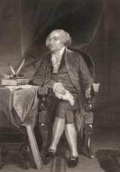 Retrato de John Adams (1735-1826), estadista americano e segundo presidente dos Estados Unidos. Gravura do século XIX