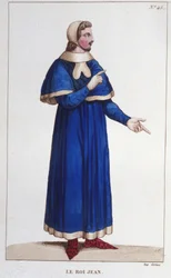 Retrato de João II o Bom (1319 - 1364), gravura do Rei de França de 1830