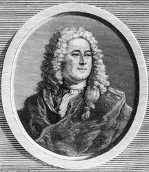 Retrato de John Law (1671 - 1729), financeiro escocês que causou falência em 1720 (Evento da Rue Quincampoix) - em "La France juive" de Edouard Drumont.