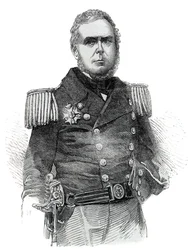 Retrato de John Pascoe Grenfell (1800-1869) oficial da marinha e diplomata do Império do Brasil - Gravura 1852