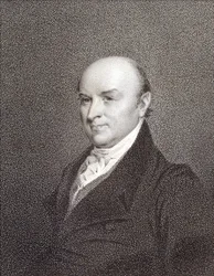Retrato de John Quincy Adams (1767 - 1848), filho do Presidente John Adams e Presidente dos Estados Unidos da América (1825 - 1829). Gravura sd. Século XIX.