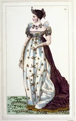 Retrato de Joséphine de Beauharnais Bonaparte (1763 - 1814), Imperador dos Franceses em Gravura de Fantasia Imperial de 1830