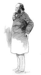 Retrato de Jules Ferry (1832-1893), político francês, Presidente do Conselho de Ministros. Gravura em "Le Monde Illustré" (O Mundo Ilustrado)