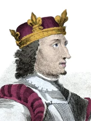 Retrato do Rei Etienne (Estêvão) dit de Blois (1096-1154), último rei normando da Inglaterra.