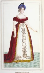 Retrato de Laetitia Bonaparte (Letizia Maria Ramolino) (1750-1836), mãe de Napoleão 1ª gravura de 1830