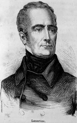Retrato de Lamartine, poeta francês (1790 - 1869)