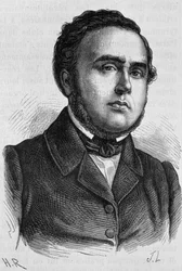 Retrato de Ledru-Rollin (1807 - 1874). Gravura do final do século XIX em "Histoire de France" de H. Martin.