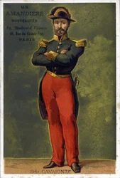 Retrato de Louis-Eugène Cavaignac (1802 - 1857), general francês e político. Cromolitografia do final do século XIX.
