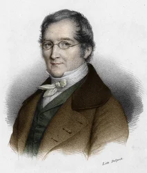 Retrato de Louis-Joseph Gay-Lussac (Louis Joseph Gay Lussac) (1778-1850), físico e químico francês. Gravura do século XIX.