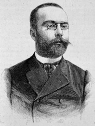 Retrato de Louis Barthou (1862 - 1934). Gravura do final do século XIX em "Histoire de France" de H. Martin.