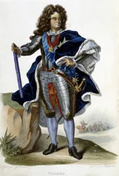 Retrato de Louis Claude Hector Duke of Villars, marechal de França (1653-1734) - em "Le Plutarque francais", ed. Langlois, Paris