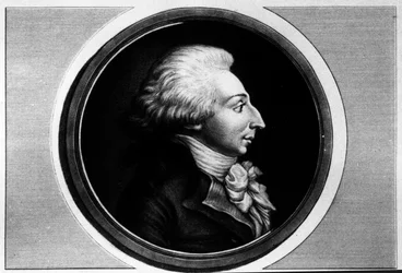 Retrato de Louis Michel Lepeletier, Marquês de Saint-Fargeau (Saint Fargeau), deputado da Convenção (1760-1793). Gravura em "Coleção completa de pinturas históricas da revolução francesa, em três volumes". 1804.