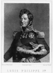 Retrato de Luís Filipe I (1773 - 1850), Rei da França - em “Histoire des Français” ”de Lavallée, gravura, sd.