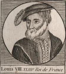 Retrato de Louis VIII (1187-1226) dit le Lion, roi de France - Louis VIII the Lion (1187-1226) King of France de 1223 a 1226 - gravura de "Instruction sur l
