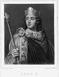 Retrato de Louis V le Fainéant (967 - 987), Rei de França - em "Histoire des Français" de Lavallée, gravura, sd.