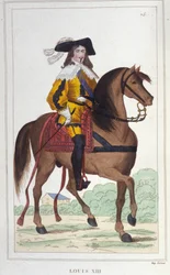 Retrato de Luís XIII (1601 - 1643), gravura do Rei de França de 1830