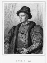 Retrato de Luís XI (1423 - 1483), Rei da França - em “Histoire des Français” ”de Lavallée, gravura, sd.