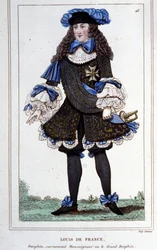 Retrato de Louis de France, Duque de Borgonha (1682 - 1712) conhecido como "O Grande Dauphin". Gravura a partir de 1830.